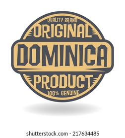Abstract stamp with text Original Product of Dominica, vector illustration