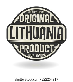 Abstract stamp with text Original Product of Lithuania, vector illustration