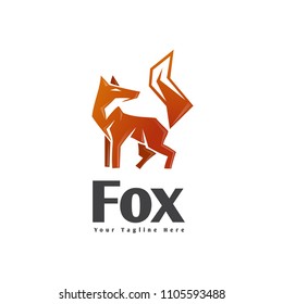 Abstract stand fox logo