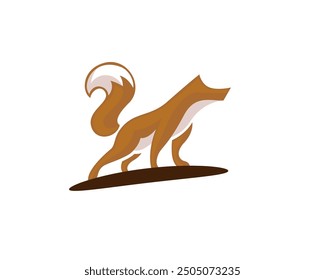 abstract stand wolf howling logo design template illustration