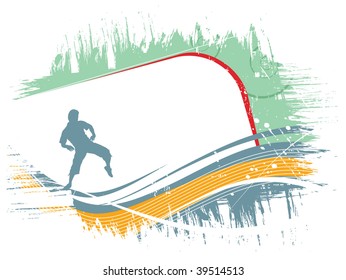 Abstract standing man background with  space of your text. Vector illustration.