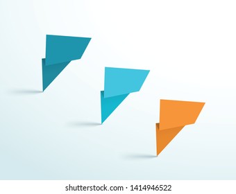 Abstract Standing Origami Shapes Vector Design
