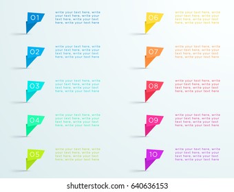 Abstract Standing Shapes With Number Bullet Points 1 to 10