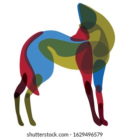 Abstract standing wolf vector logo