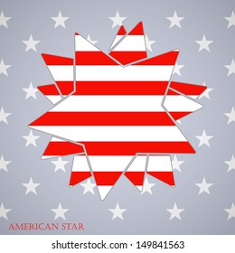 The abstract star with american flag, vector illustration eps10