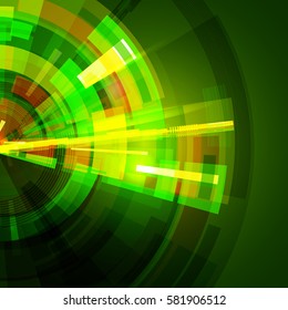 Abstract star background in green color. Futuristic technology style. Modern background for your presentations. Vector illustration