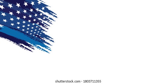 Resumen del fondo de estrella para la tarjeta de saludo con pinza de pincel en los colores de la bandera azul nacional. Ilustración del vector
