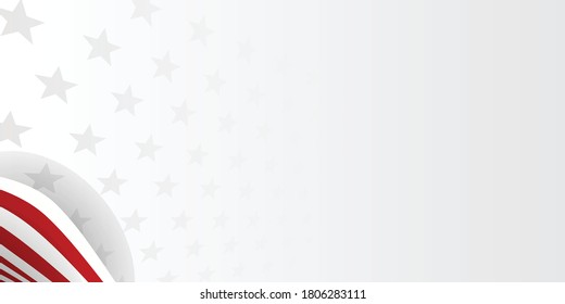 Abstract star background for greeting card with wave ribbon style in national red white flag colors. Vector illustration