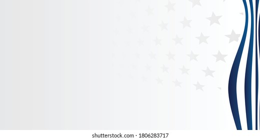 Abstract star background for greeting card with line stripe ribbon in blue white flag colors. Vector illustration