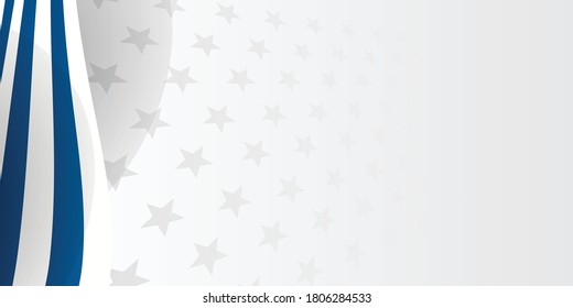 Abstract star background for greeting card with line stripe ribbon in national flag colors. Vector illustration