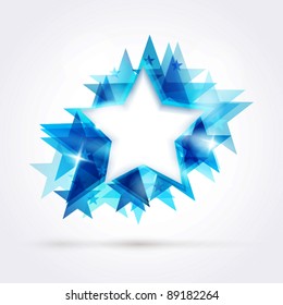 Abstract star background. Overlying star shapes in blue shades with space for your text. EPS10