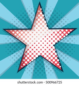 Abstract Star Background Pop Art Style Vector Illustration