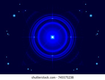 Abstract star background with space mandala. Background for sites, banners, hats. Vector illustration.