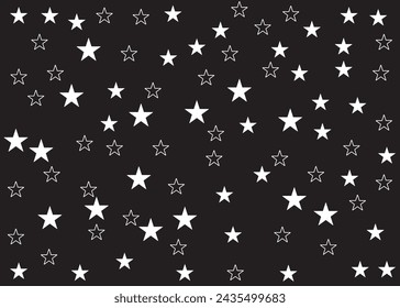 Abstract star black and white pattern design.