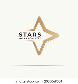 abstract star brush logo collection