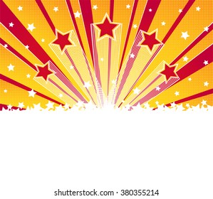 Abstract star burst background. Halftone  vector background. Template frame for greeting cards, invitations, gift, banners