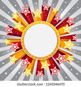 Abstract star burst background. Holiday vector background. Template frame for greeting cards, invitations, gift, posters and banners