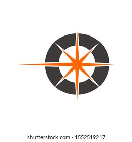 Abstract star, burst, light, compass, arrow logo design template vector illustration 