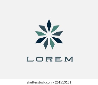 Abstract star burst logo design template. Flower sign. Universal vector icon