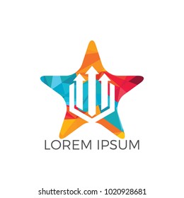 Abstract star business vector logo template. 