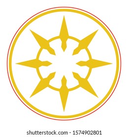 Abstract star in the circle.