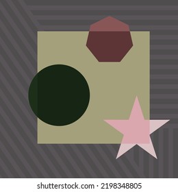 fondo de arte de icono de estrella y círculo abstracto.vector 