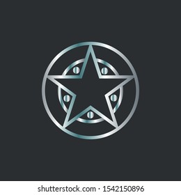 Abstract star circle logo design. Vector star icon template.