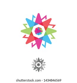 Abstract star colorful vector logo design