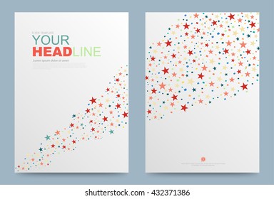 Abstract Star Colour Cover design template. Vector illustration. Use for annual report brochure flyer, Leaflet presentation background, layout in A4 size