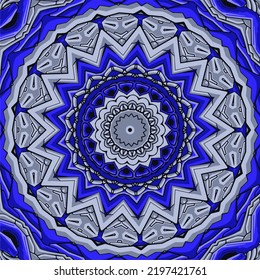 Abstract star colourful kaleidoscope in gravel background