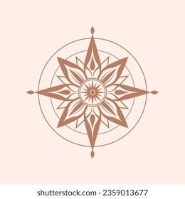 Abstract star compass emblem in a sleek vector design, symbolizing direction, creativity, and exploration. Perfect for navigation, adventure, and branding concepts.