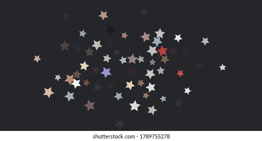Confesti de estrella abstracta. Cae el fondo de la estrella. Las estrellas al azar brillan en un fondo oscuro. Confeti volador. Adecuado para tu diseño, tarjetas, invitaciones, regalos.