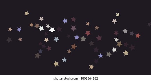 Abstract star confetti. Falling star background. Random stars shine on a dark background. Flying confetti. Suitable for your design, cards, invitations, gifts.
