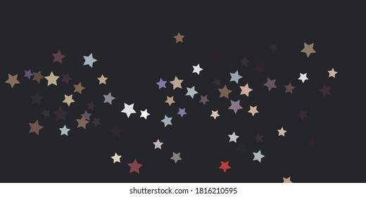 Abstract star confetti. Falling star background. Random stars shine on a dark background. Flying confetti. Suitable for your design, cards, invitations, gifts.