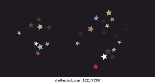 Abstract star confetti. Falling star background. Random stars shine on a dark background. Flying confetti. Suitable for your design, cards, invitations, gifts.