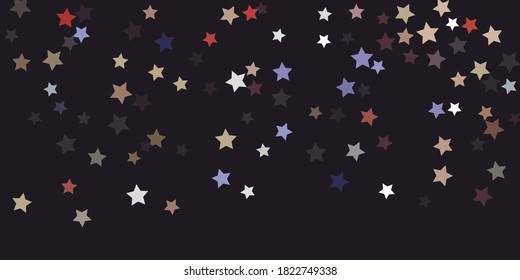 Abstract star confetti. Falling star background. Random stars shine on a dark background. Flying confetti. Suitable for your design, cards, invitations, gifts.