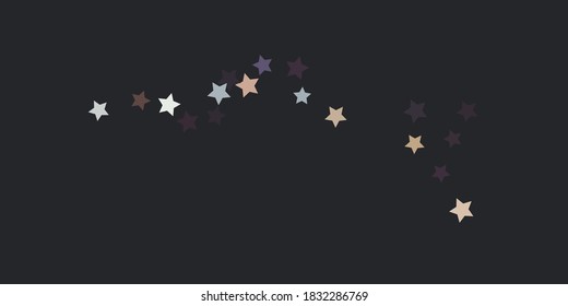 Abstract star confetti. Falling star background. Random stars shine on a dark background. Flying confetti. Suitable for your design, cards, invitations, gifts.