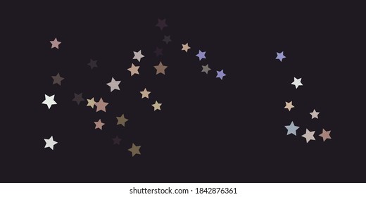 Abstract star confetti. Falling star background. Random stars shine on a dark background. Flying confetti. Suitable for your design, cards, invitations, gifts.