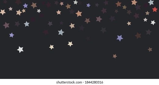 Confesti de estrella abstracta. Cae el fondo de la estrella. Las estrellas al azar brillan en un fondo oscuro. Confeti volador. Adecuado para tu diseño, tarjetas, invitaciones, regalos.