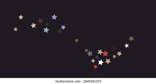 Confesti de estrella abstracta. Cae el fondo de la estrella. Las estrellas al azar brillan en un fondo oscuro. Confeti volador. Adecuado para tu diseño, tarjetas, invitaciones, regalos.