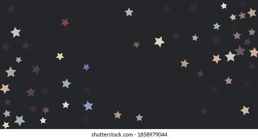 Abstract star confetti. Falling star background. Random stars shine on a dark background. Flying confetti. Suitable for your design, cards, invitations, gifts.