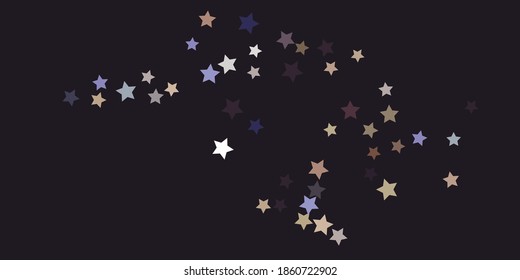 Abstract star confetti. Falling star background. Random stars shine on a dark background. Flying confetti. Suitable for your design, cards, invitations, gifts.