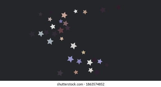Abstract star confetti. Falling star background. Random stars shine on a dark background. Flying confetti. Suitable for design, cards, invitations, gifts.