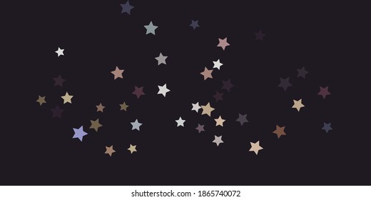 Abstrakter Star Konfetti. Fallender Sternhintergrund. Zufällige Sterne scheinen auf dunklem Hintergrund. Fliegender Konfetti. Geeignet für Ihr Design, Karten, Einladungen, Geschenke.