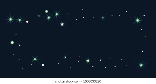 Abstract star of confetti. Falling starry background. Random stars shine on a black background. The dark sky with shining stars. Flying confetti. Suitable for your design, cards, invitations, gifts.