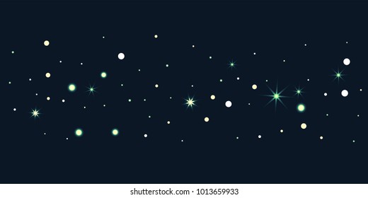 Abstract star of confetti. Falling starry background. Random stars shine on a black background. The dark sky with shining stars. Flying confetti. Suitable for your design, cards, invitations, gifts.