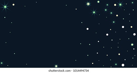 Abstract star of confetti. Falling starry background. Random stars shine on a black background. The dark sky with shining stars. Flying confetti. Suitable for your design, cards, invitations, gifts.