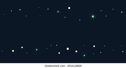 Abstract star of confetti. Falling starry background. Random stars shine on a black background. The dark sky with shining stars. Flying confetti. Suitable for your design, cards, invitations, gifts.
