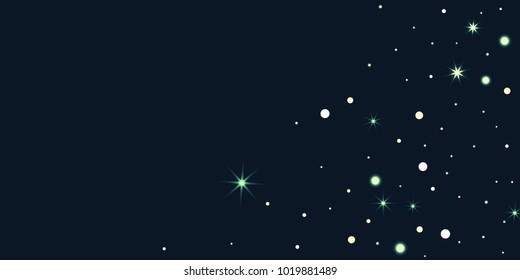 Abstract star of confetti. Falling starry background. Random stars shine on a black background. The dark sky with shining stars. Flying confetti. Suitable for your design, cards, invitations, gifts.