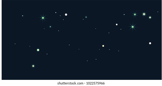 Abstract star of confetti. Falling starry background. Random stars shine on a black background. The dark sky with shining stars. Flying confetti. Suitable for your design, cards, invitations, gifts.